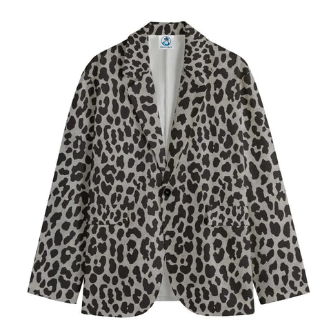 Men's Leopard print Flat Lapel Collar Blazer