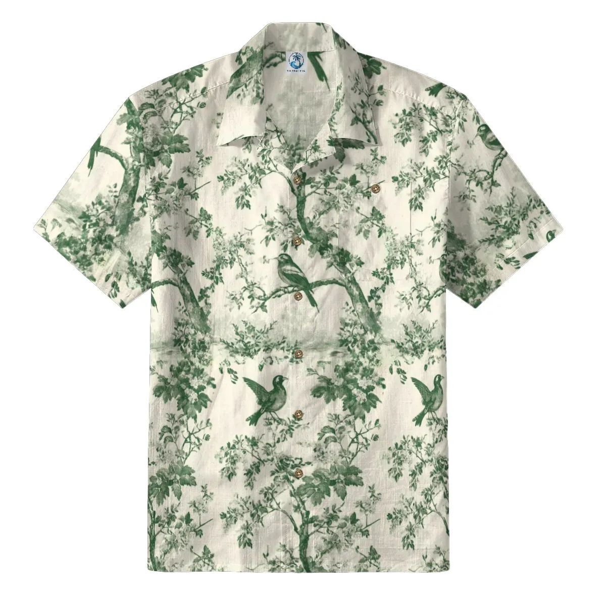 Toile de Jouy Bird Hawaiian Shirt