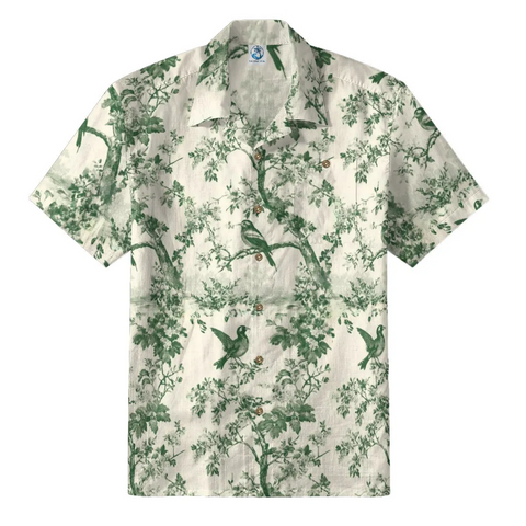 Toile de Jouy Bird Hawaiian Shirt