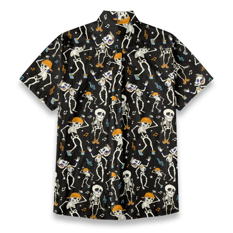 Halloween Story Music Skeleton Party Print Shirt