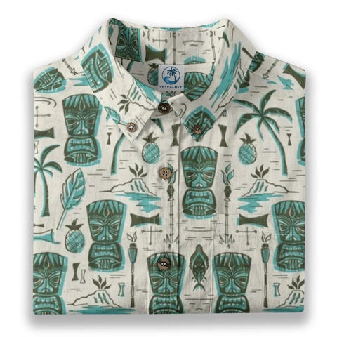 Tiki Spirit – Tribal Totem & Palm Hawaiian Shirt