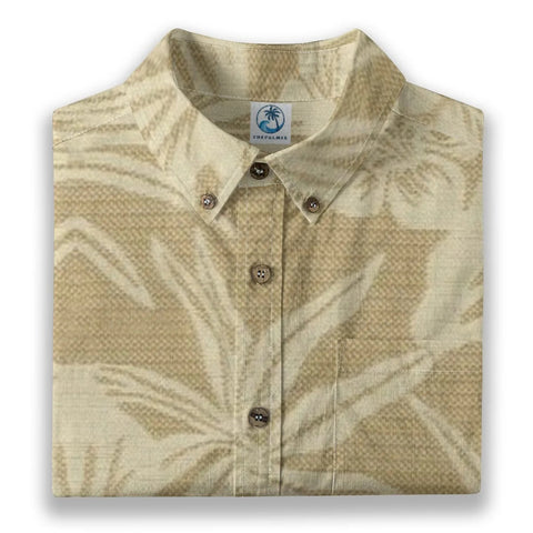 Desert Bloom – Textured Hibiscus Aloha Shirt
