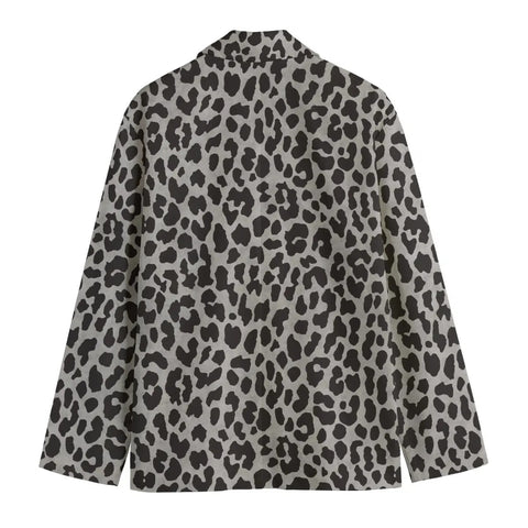 Men's Leopard print Flat Lapel Collar Blazer