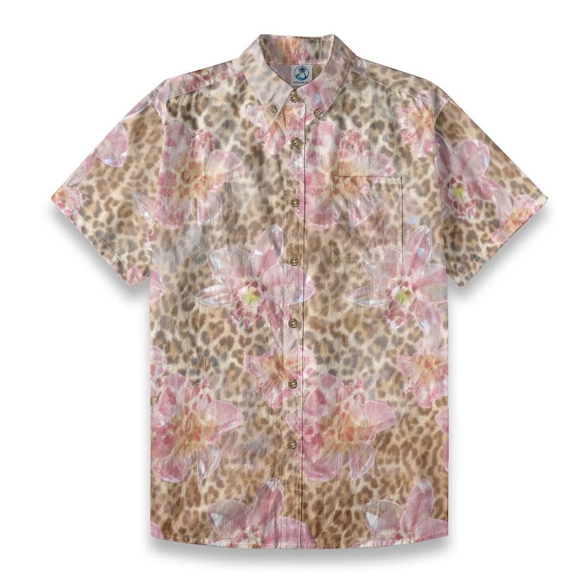 Leopard & Pink Orchid Hawaiian Shirt