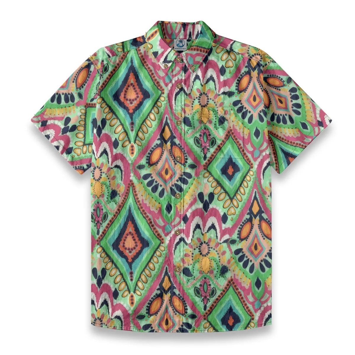 Bohemian Geometric Print Hawaiian Shirt