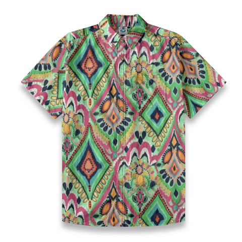 Bohemian Geometric Print Hawaiian Shirt