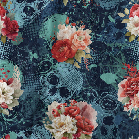 Tropical Skull Floral Hawaiian Shirt Roses Flower Shirt