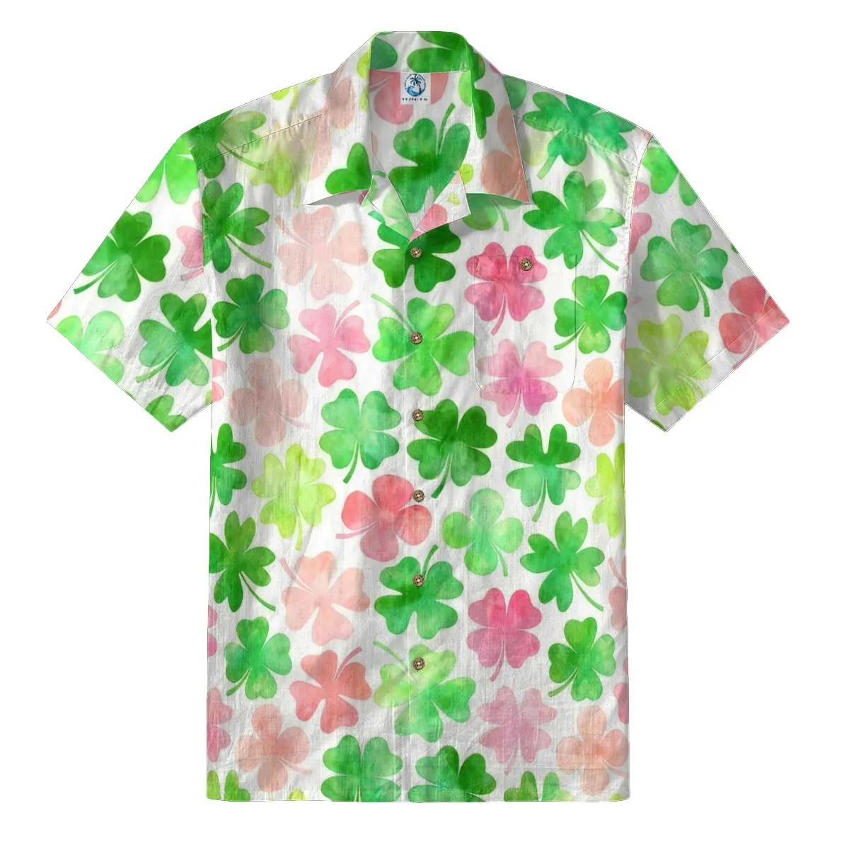 Pastel Clover Watercolor Hawaiian Shirt