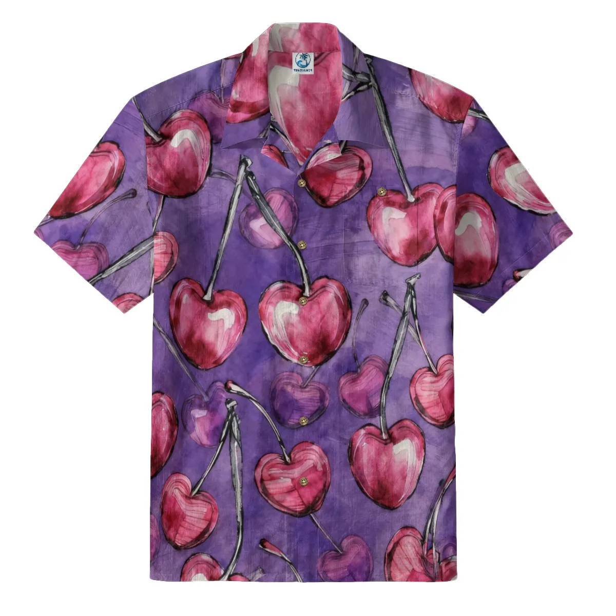 Purple Heart Cherry Hawaiian Shirt