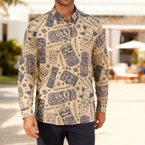 Tiki Totem Retro  Long-sleeve shirt