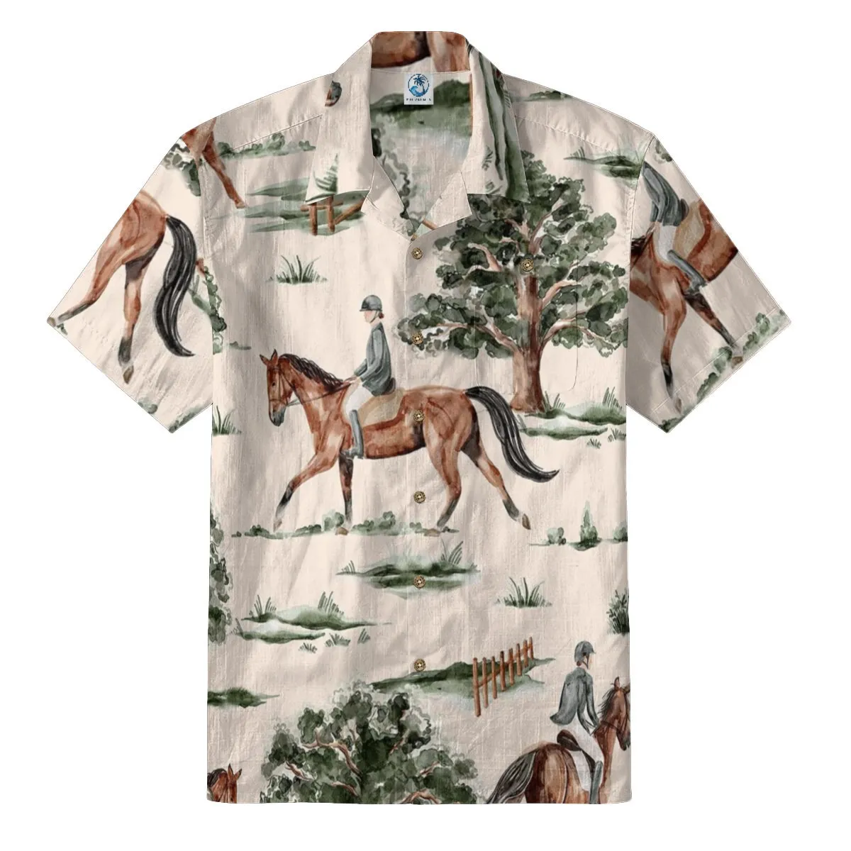 Equestrian Watercolor Hawaiian Shirt