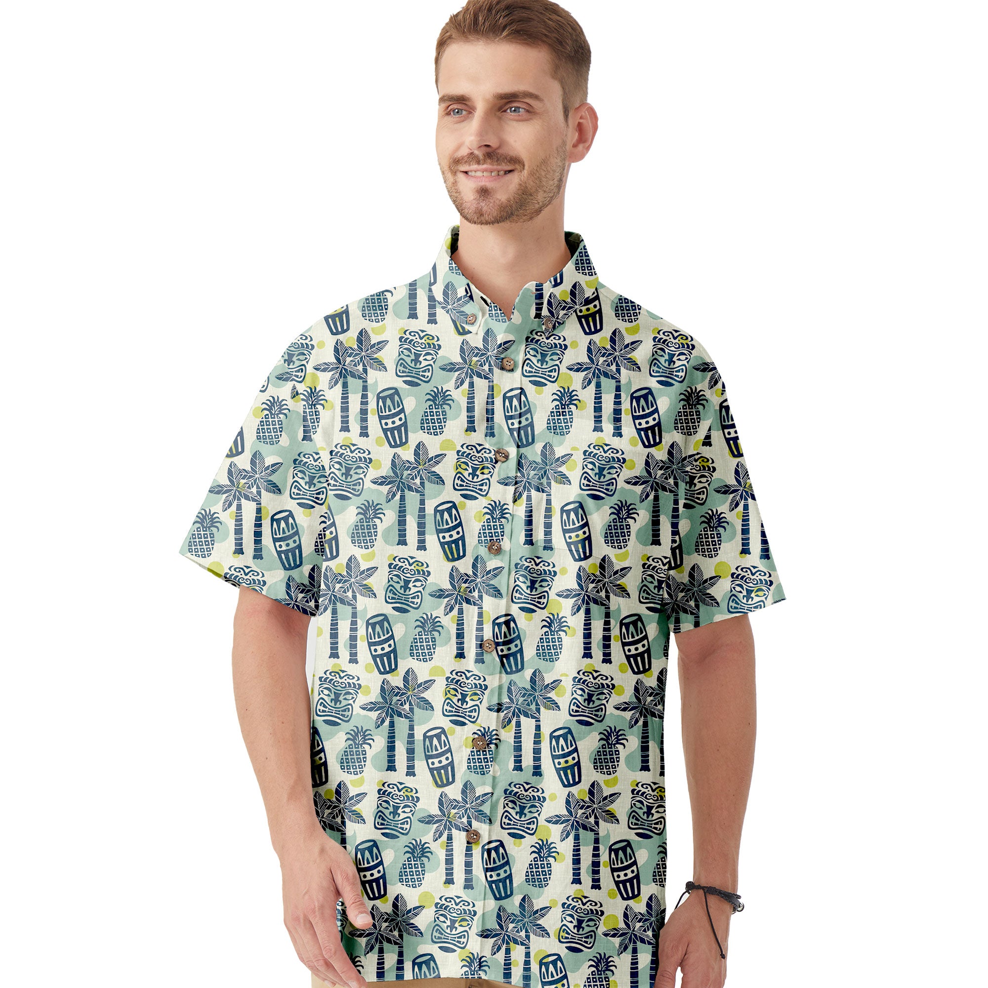 Retro Mid Century Modern Tiki Pattern Hawaii Shirt