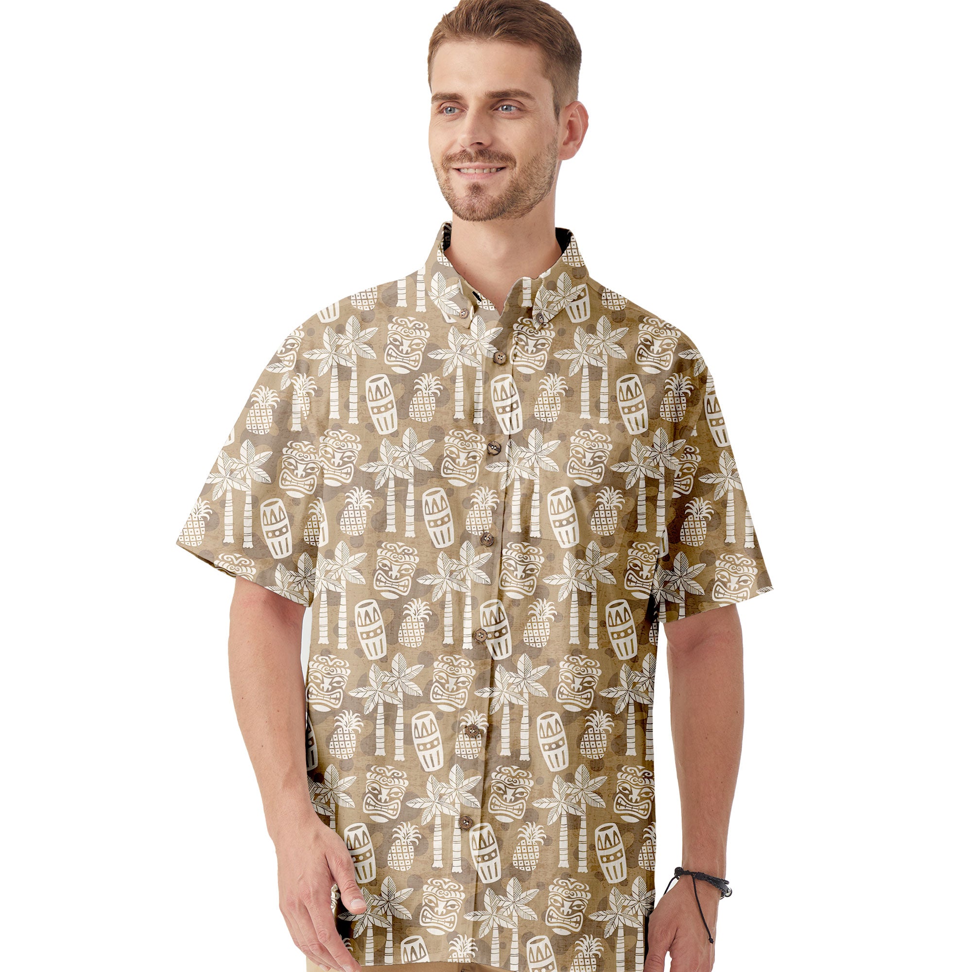 Retro Mid Century Modern Tiki Pattern Hawaii Shirt