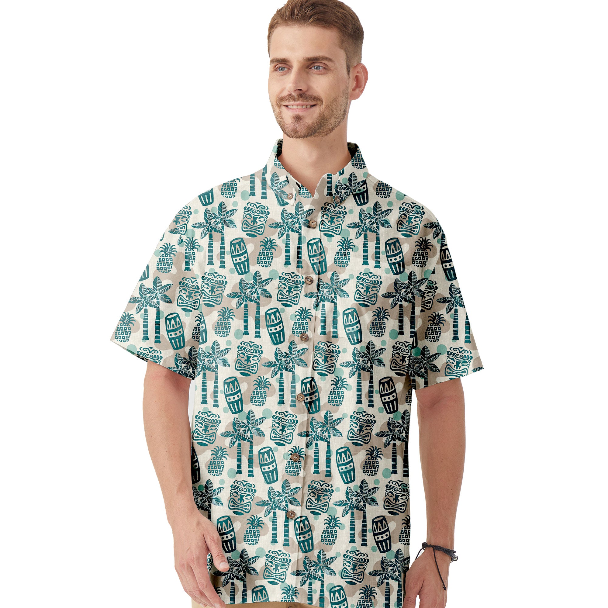 Retro Mid Century Modern Tiki Pattern Hawaii Shirt