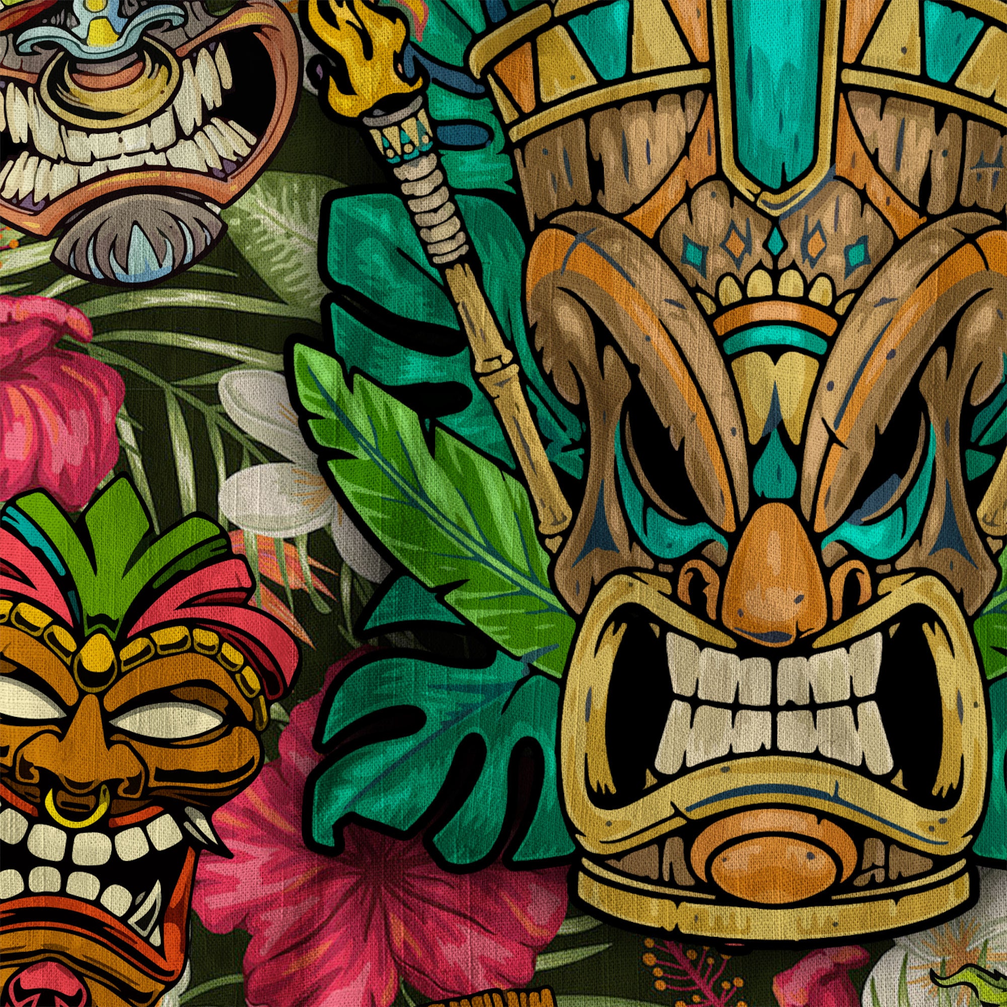Tiki Mask Hawaii Shirt, Aloha Tiki Mask Pattern Aloha Hawaiian Shirt
