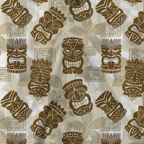 Tiki Mask Pattern Hawaiian Shirt, Tribal Tiki Hibiscus Hawaiian Shirt