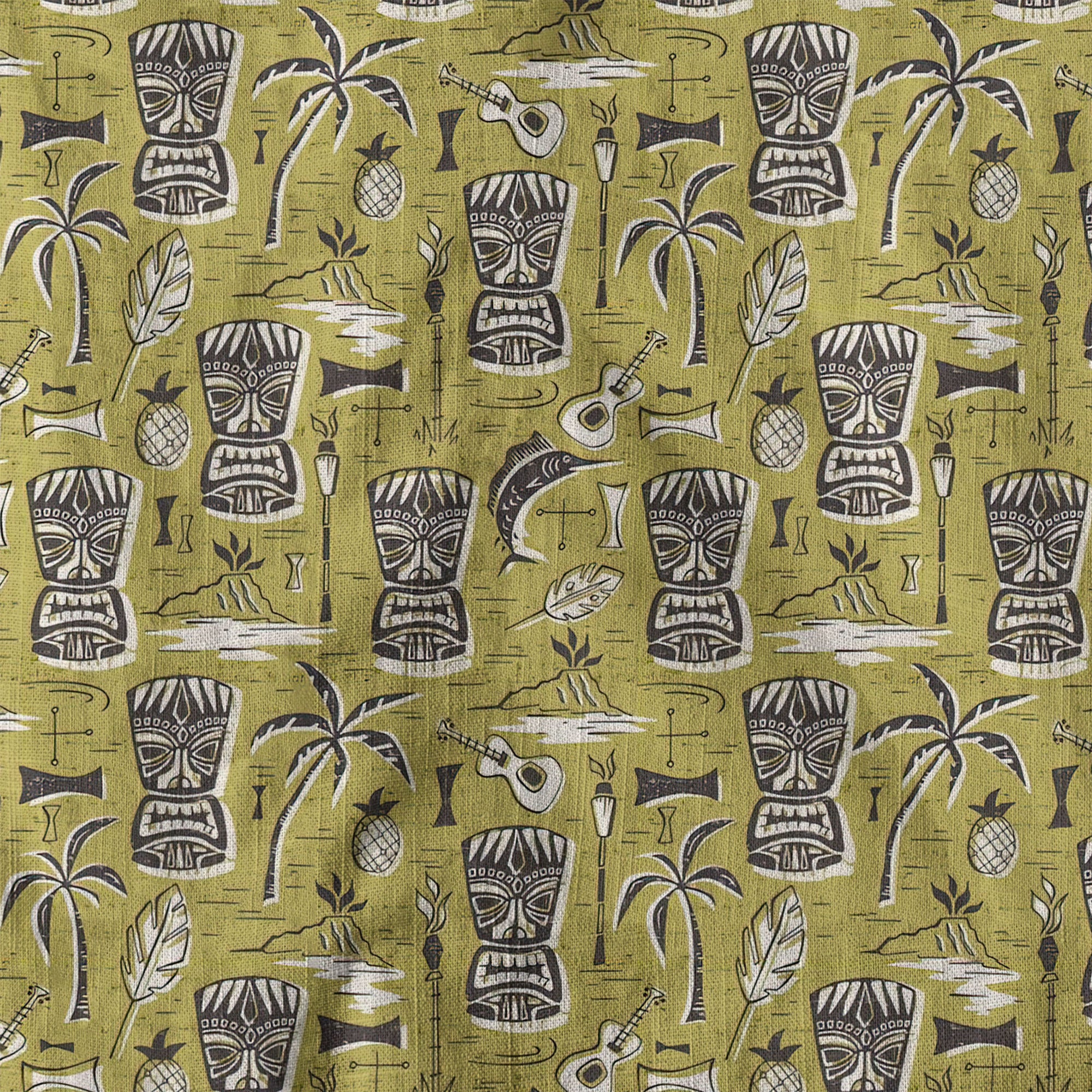 Retro Mid Century Modern Tiki Hawaii Shirt, Tropical Tiki Hawaii Shirt
