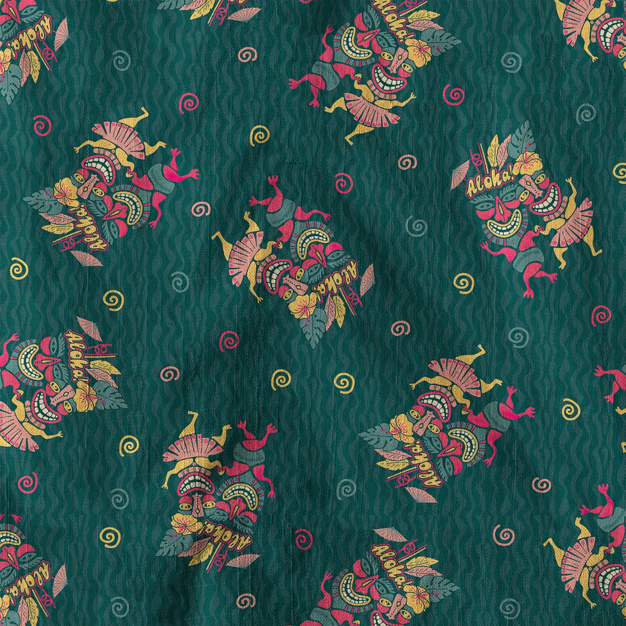 Hula Dancing Tiki Hibiscus Flower Hawaii Shirt