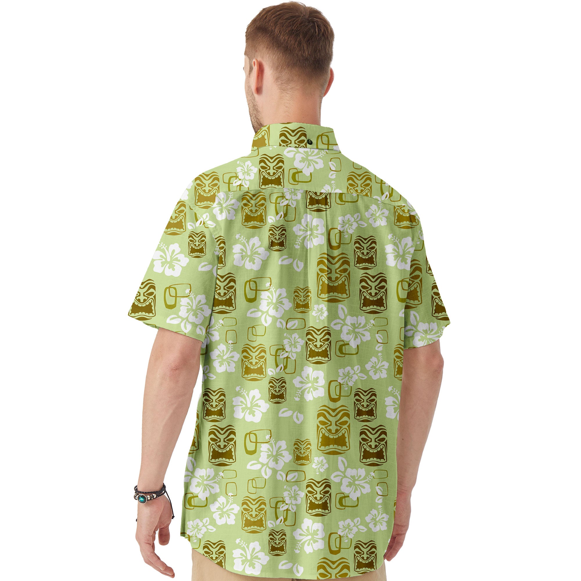 Tiki Mask Hibiscus Flowers Hawaii Shirt