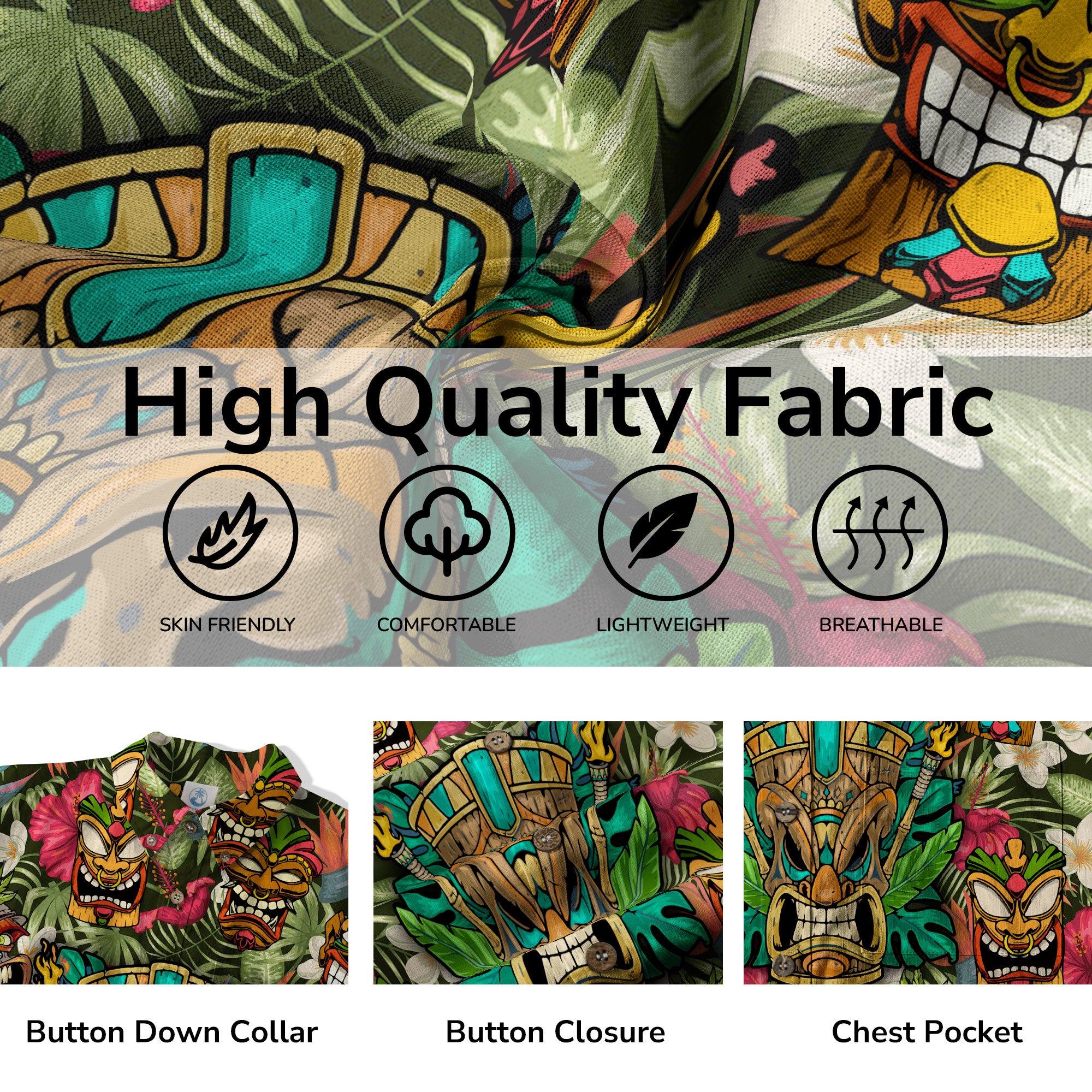 Tiki Mask Hawaii Shirt, Aloha Tiki Mask Pattern Aloha Hawaiian Shirt