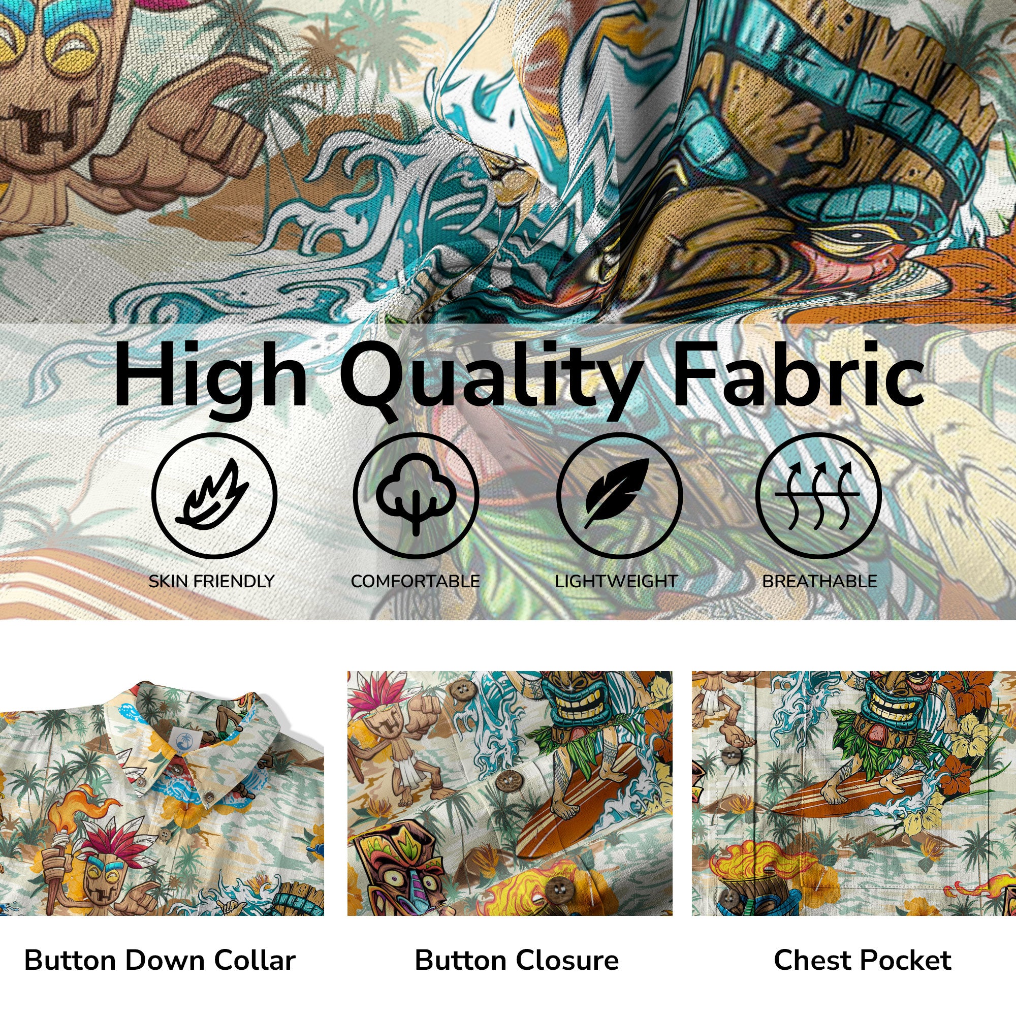 Tiki Mask Hawaii Shirt, Aloha Tiki Mask Pattern Aloha Hawaiian Shirt