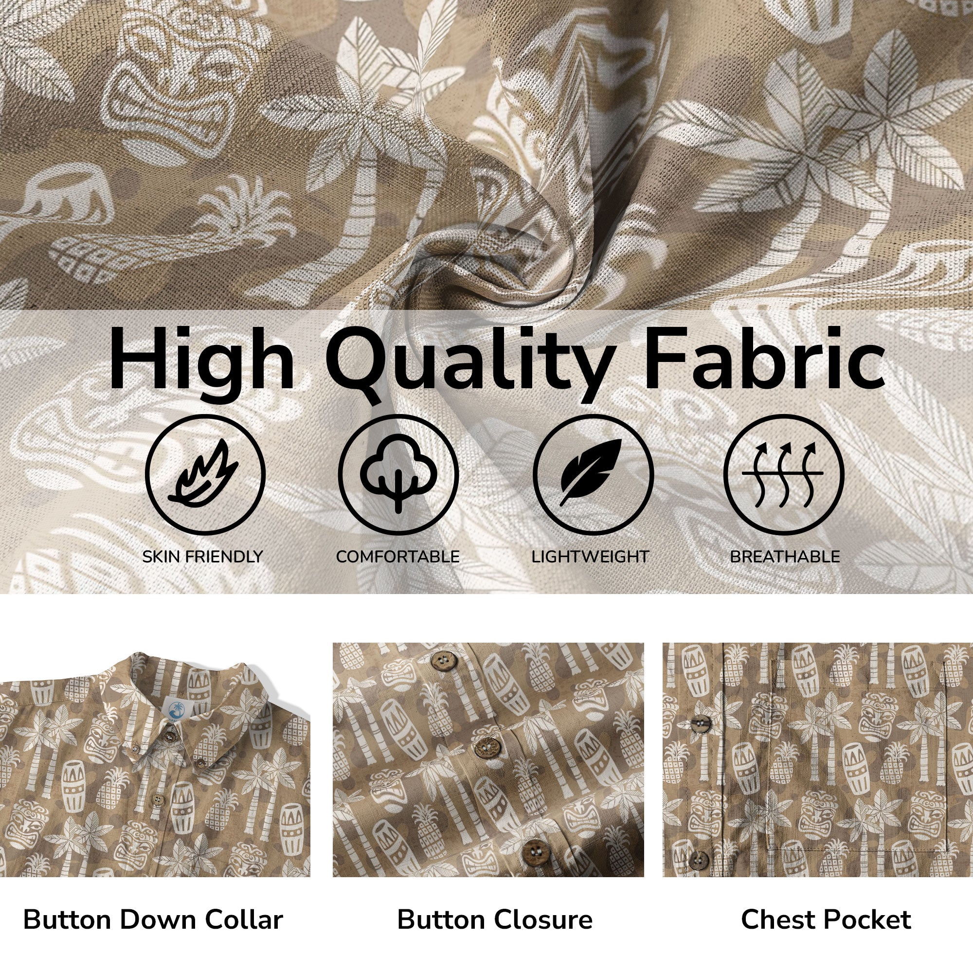 Retro Mid Century Modern Tiki Pattern Hawaii Shirt