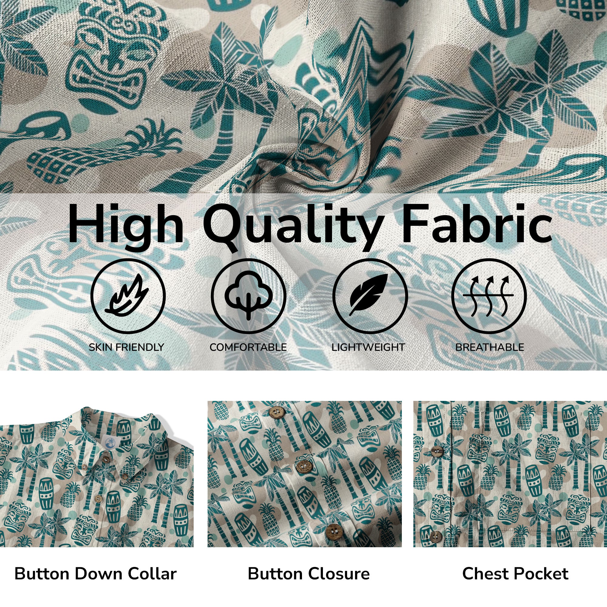 Retro Mid Century Modern Tiki Pattern Hawaii Shirt