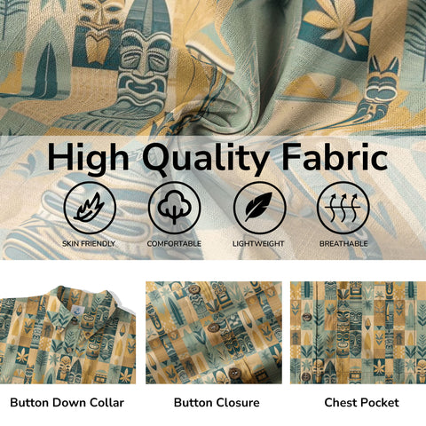 Tropical Tiki Tribal Pattern Hawaii Shirt