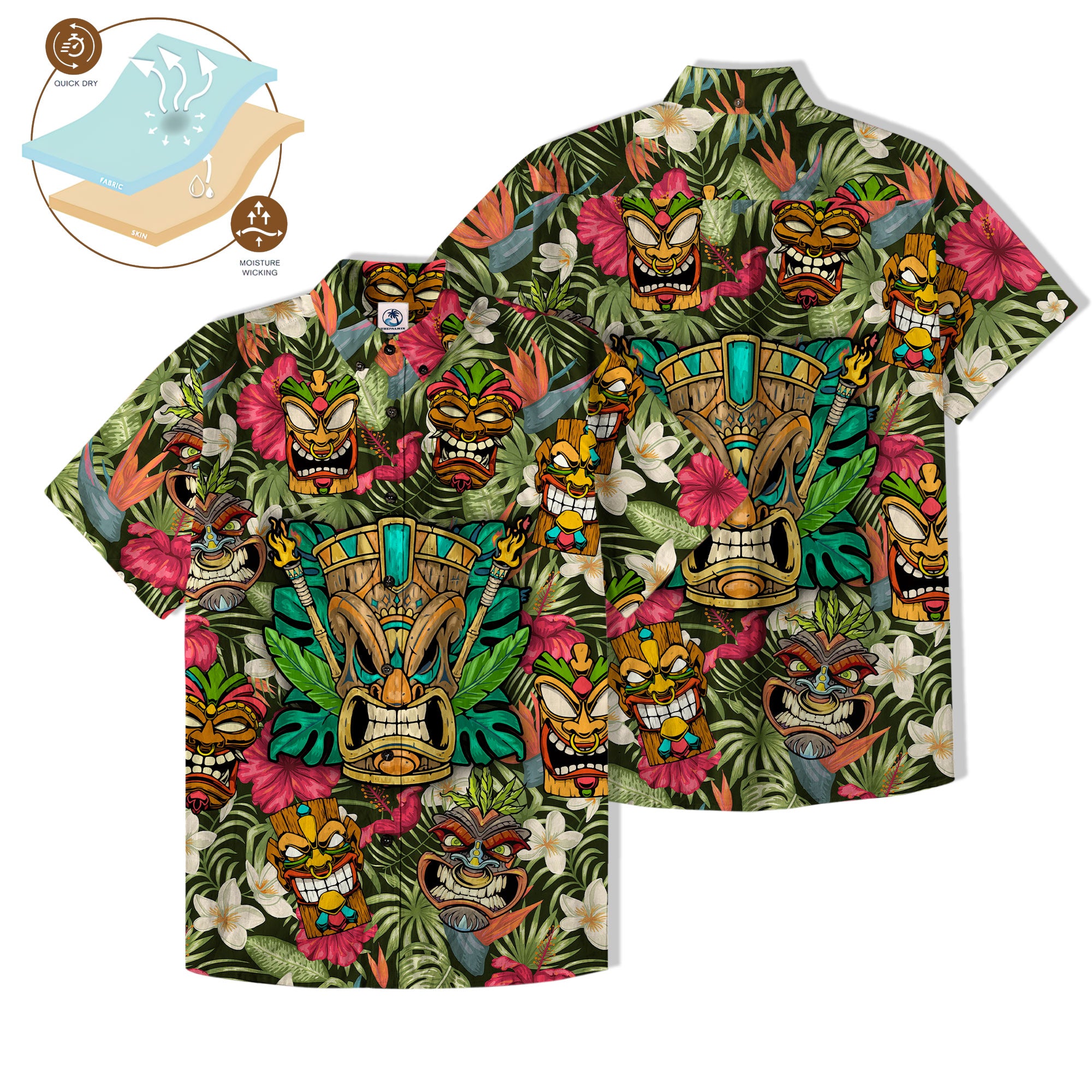 Tiki Mask Hawaii Shirt, Aloha Tiki Mask Pattern Aloha Hawaiian Shirt