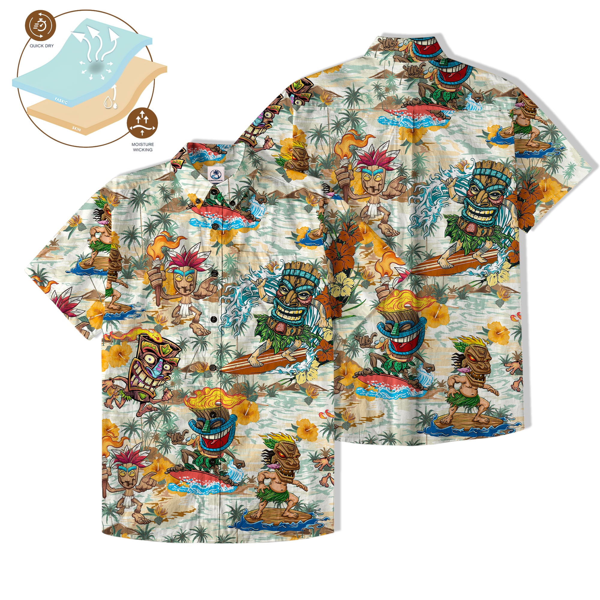 Tiki Mask Hawaii Shirt, Aloha Tiki Mask Pattern Aloha Hawaiian Shirt