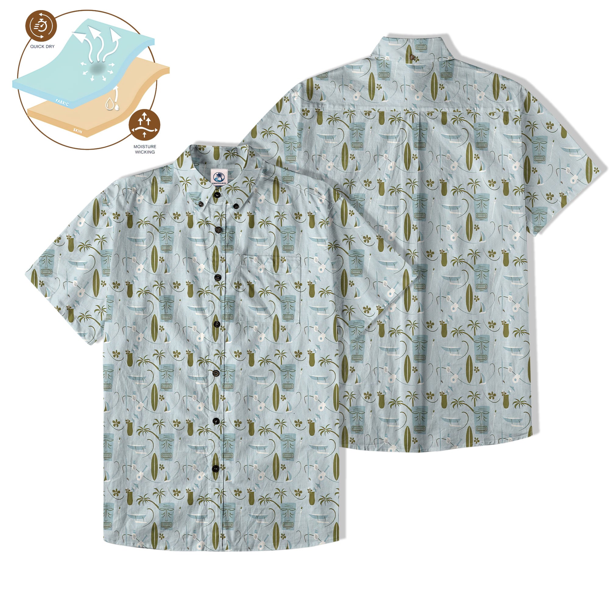 Retro Mid Century Modern Tiki Pattern Hawaii Shirt