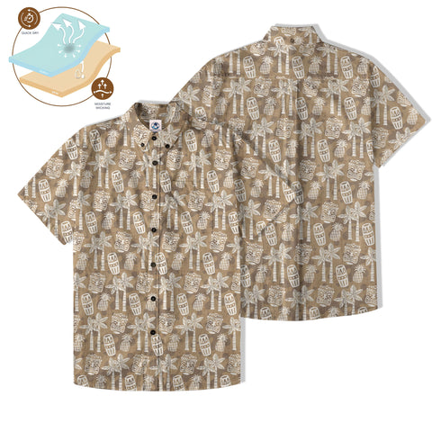 Retro Mid Century Modern Tiki Pattern Hawaii Shirt