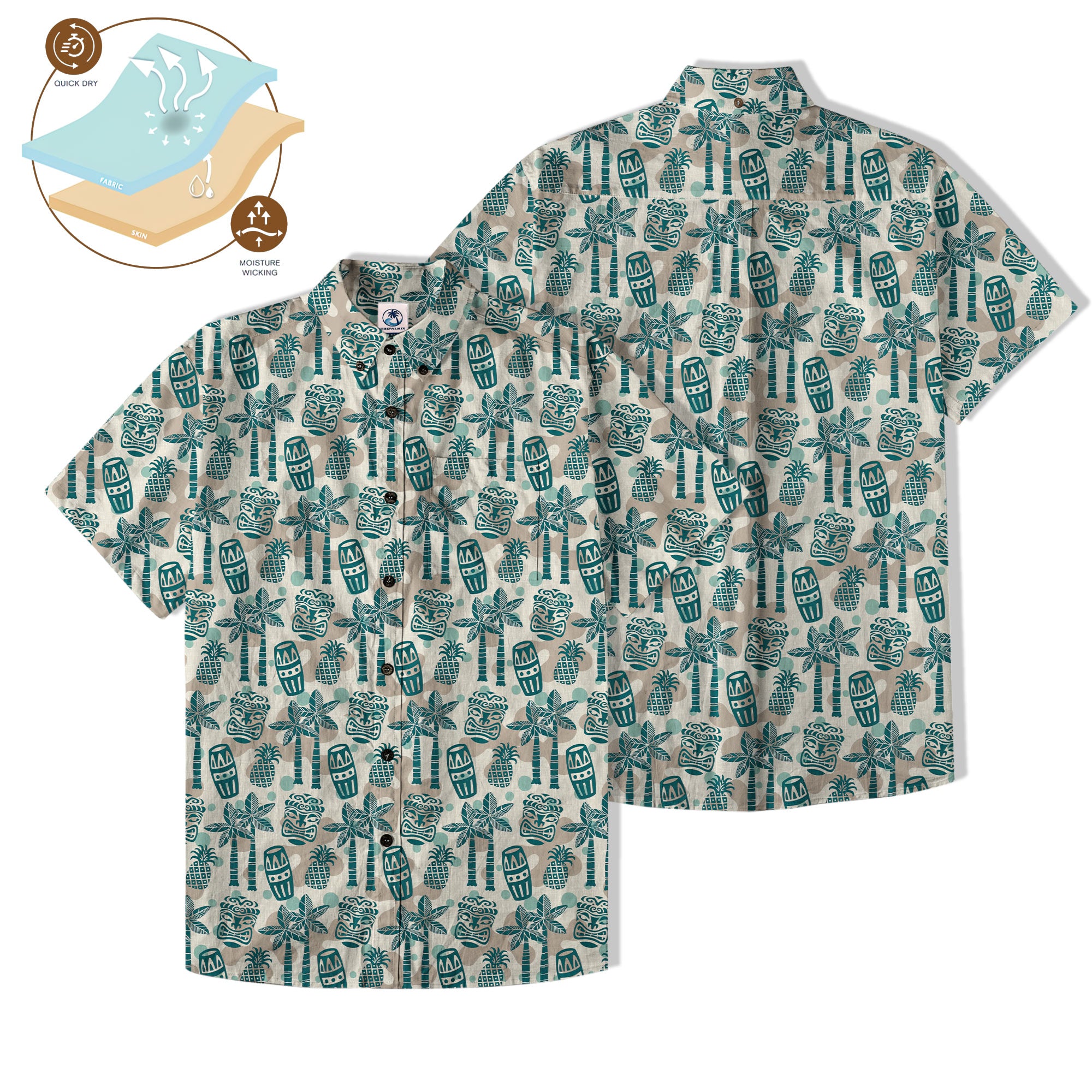 Retro Mid Century Modern Tiki Pattern Hawaii Shirt
