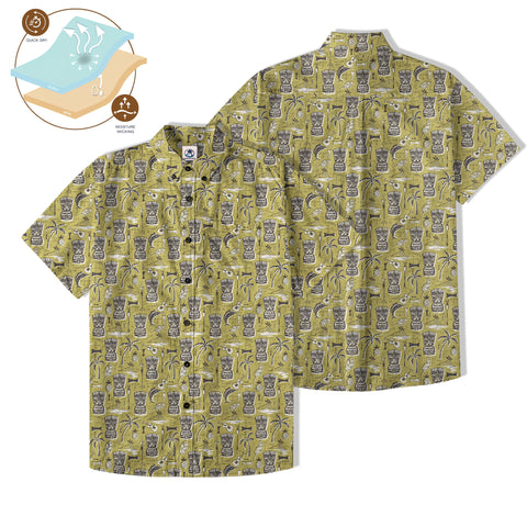 Retro Mid Century Modern Tiki Hawaii Shirt, Tropical Tiki Hawaii Shirt