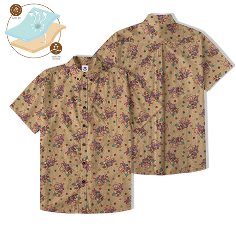Hula Dancing Tiki Hibiscus Flower Hawaii Shirt