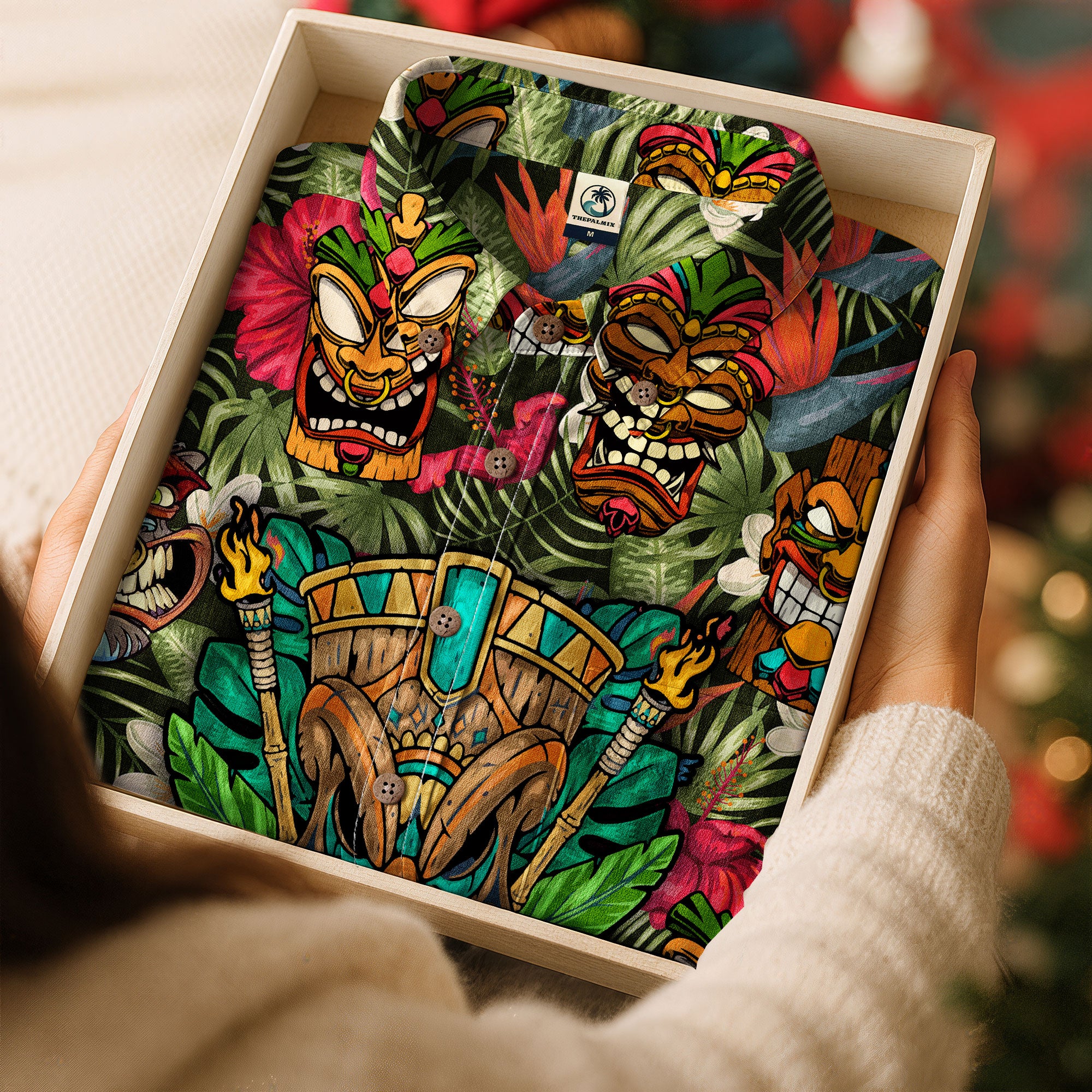 Tiki Mask Hawaii Shirt, Aloha Tiki Mask Pattern Aloha Hawaiian Shirt