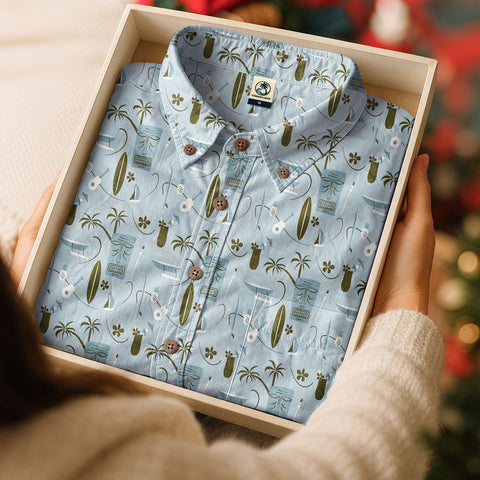 Retro Mid Century Modern Tiki Pattern Hawaii Shirt
