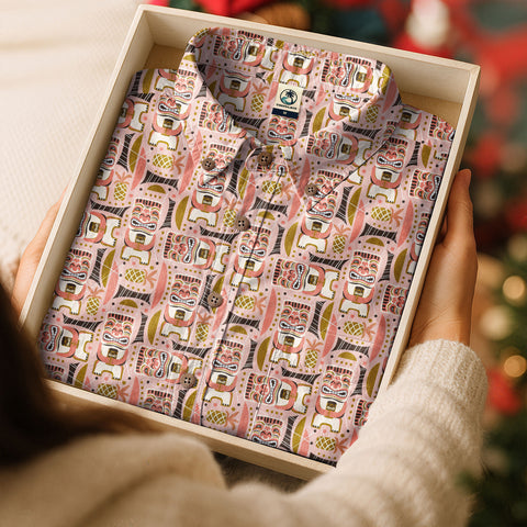 Retro Mid Century Modern Tiki Hawaii Shirt, Tropical Tiki Hawaii Shirt