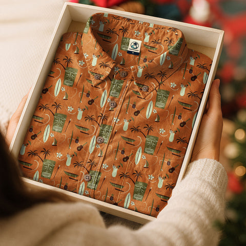 Tropical Tiki Tribal Pattern Hawaii Shirt