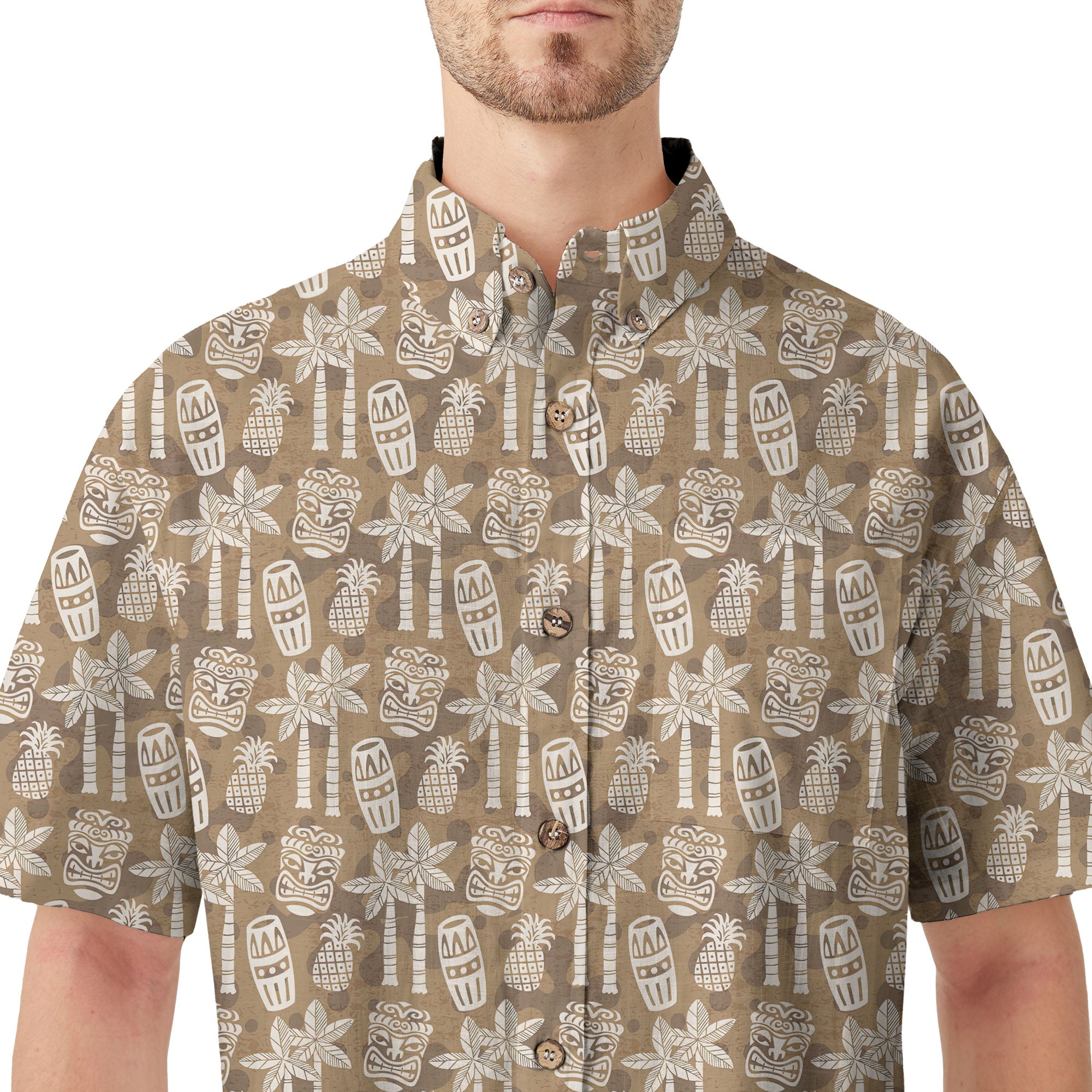 Retro Mid Century Modern Tiki Pattern Hawaii Shirt