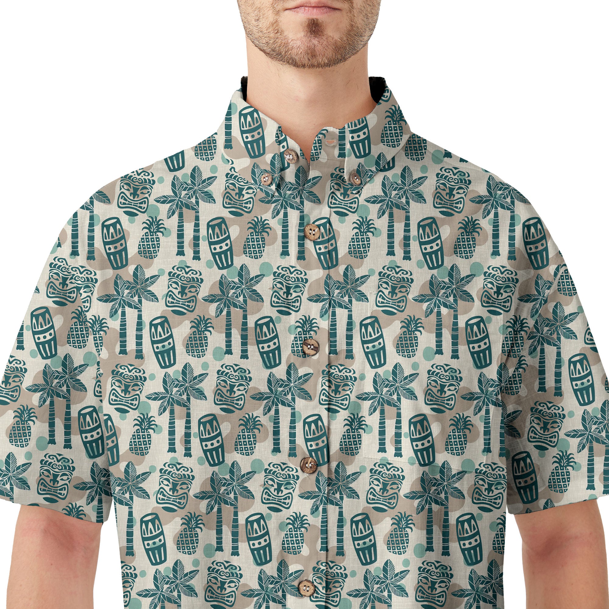 Retro Mid Century Modern Tiki Pattern Hawaii Shirt