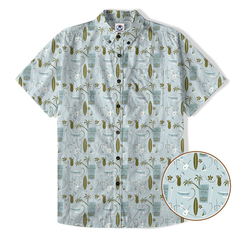 Retro Mid Century Modern Tiki Pattern Hawaii Shirt