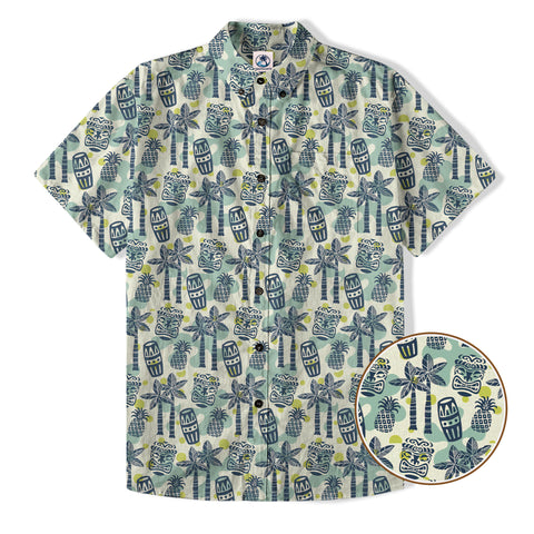 Retro Mid Century Modern Tiki Pattern Hawaii Shirt