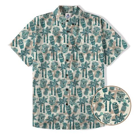 Retro Mid Century Modern Tiki Pattern Hawaii Shirt