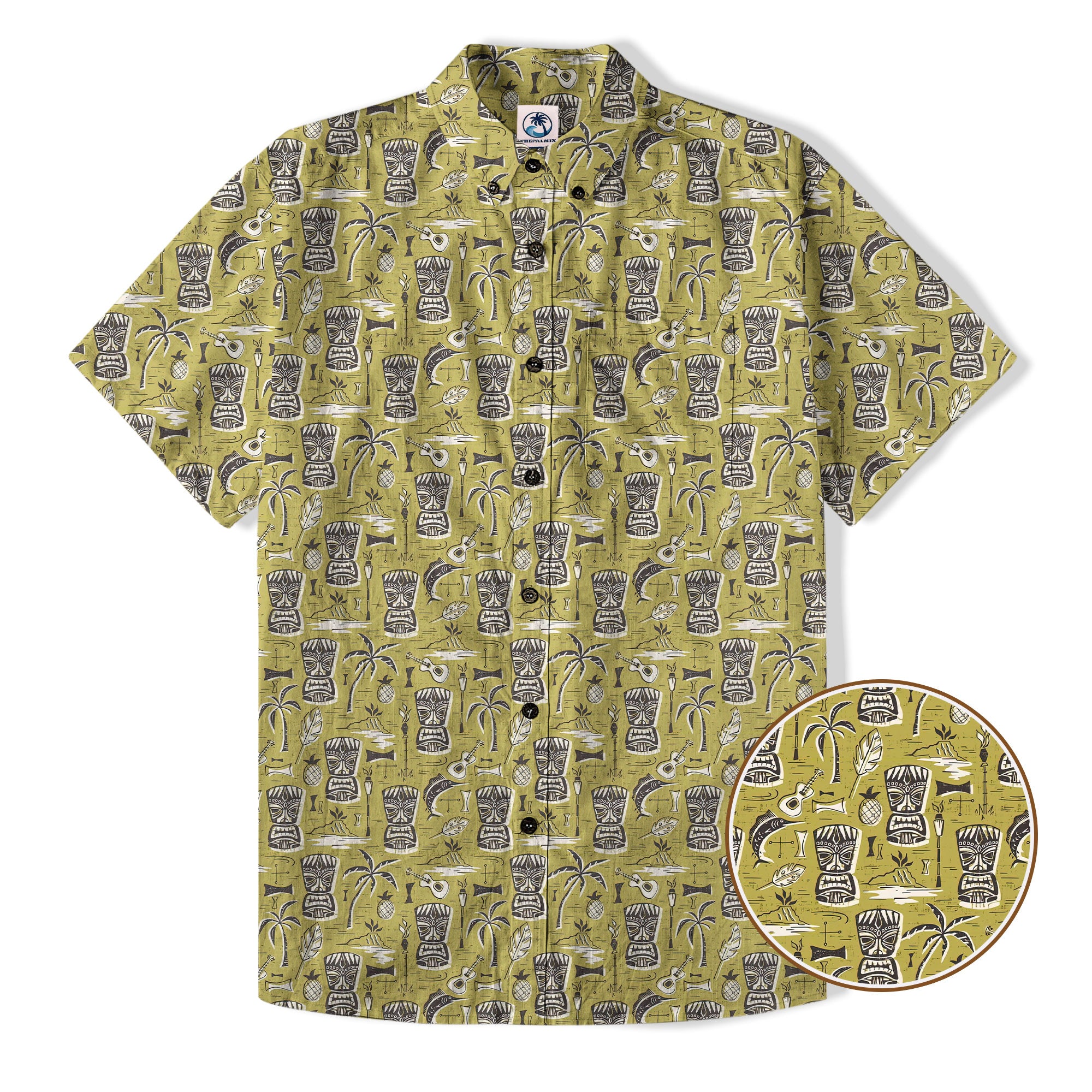 Retro Mid Century Modern Tiki Hawaii Shirt, Tropical Tiki Hawaii Shirt