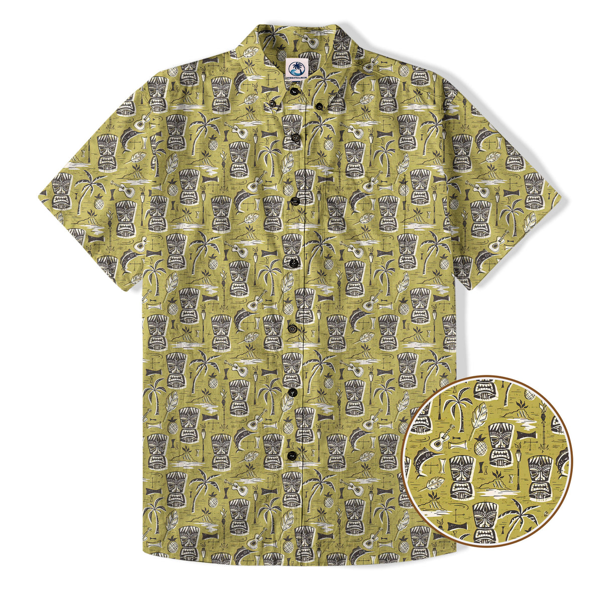 Retro Mid Century Modern Tiki Hawaii Shirt, Tropical Tiki Hawaii Shirt
