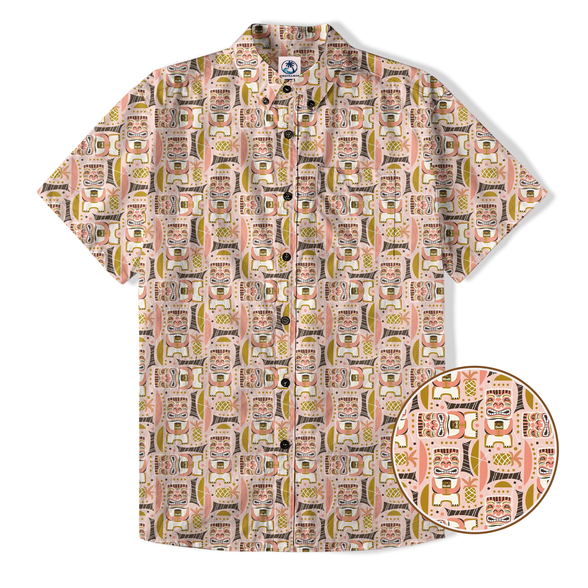Retro Mid Century Modern Tiki Hawaii Shirt, Tropical Tiki Hawaii Shirt