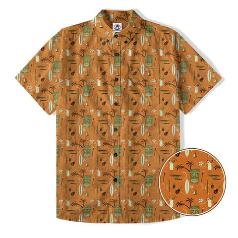 Tropical Tiki Tribal Pattern Hawaii Shirt