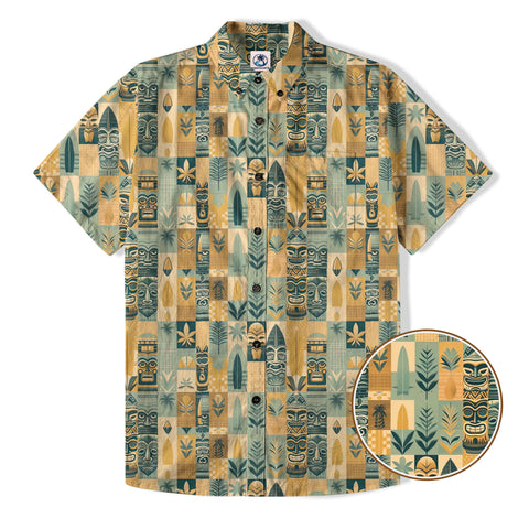 Tropical Tiki Tribal Pattern Hawaii Shirt