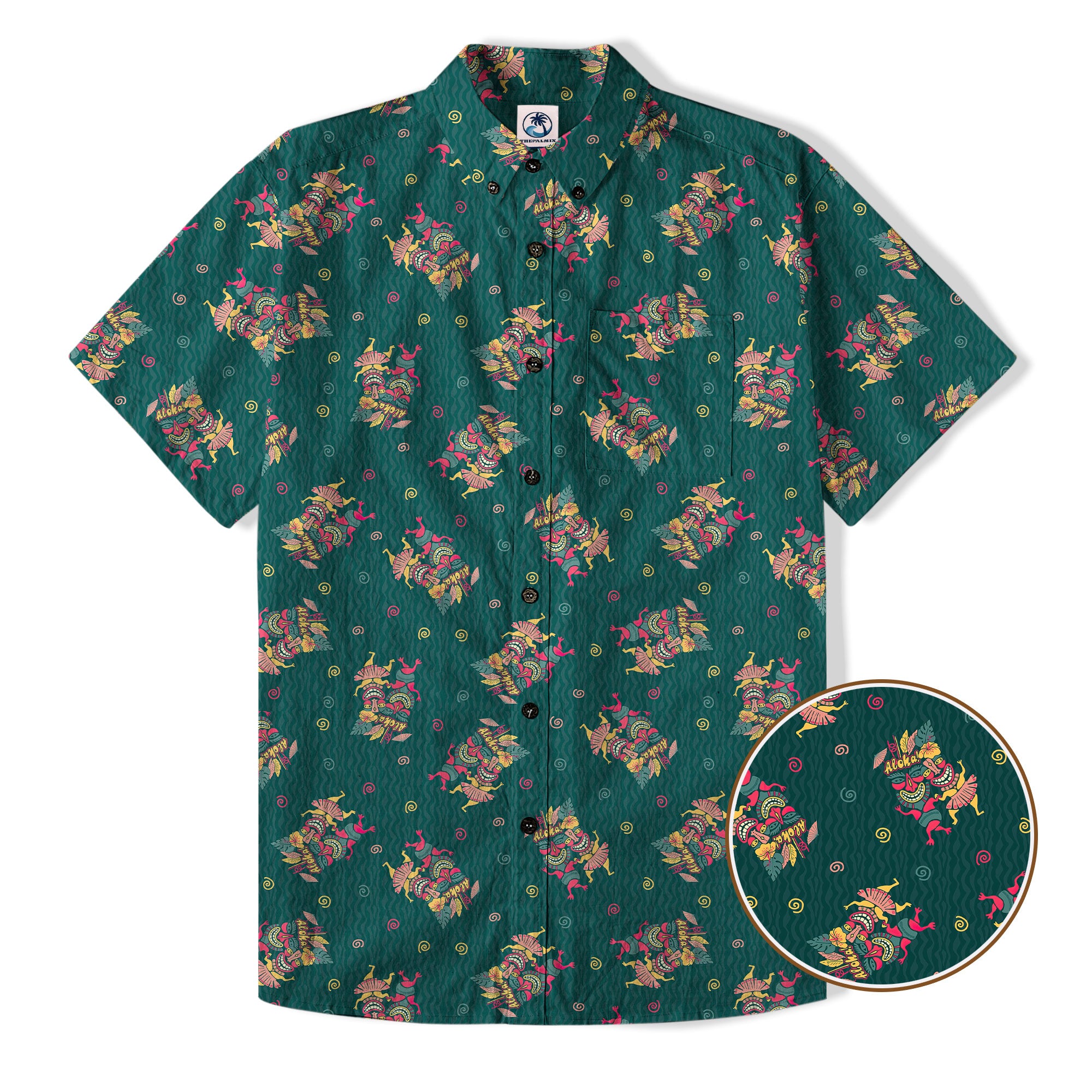 Hula Dancing Tiki Hibiscus Flower Hawaii Shirt